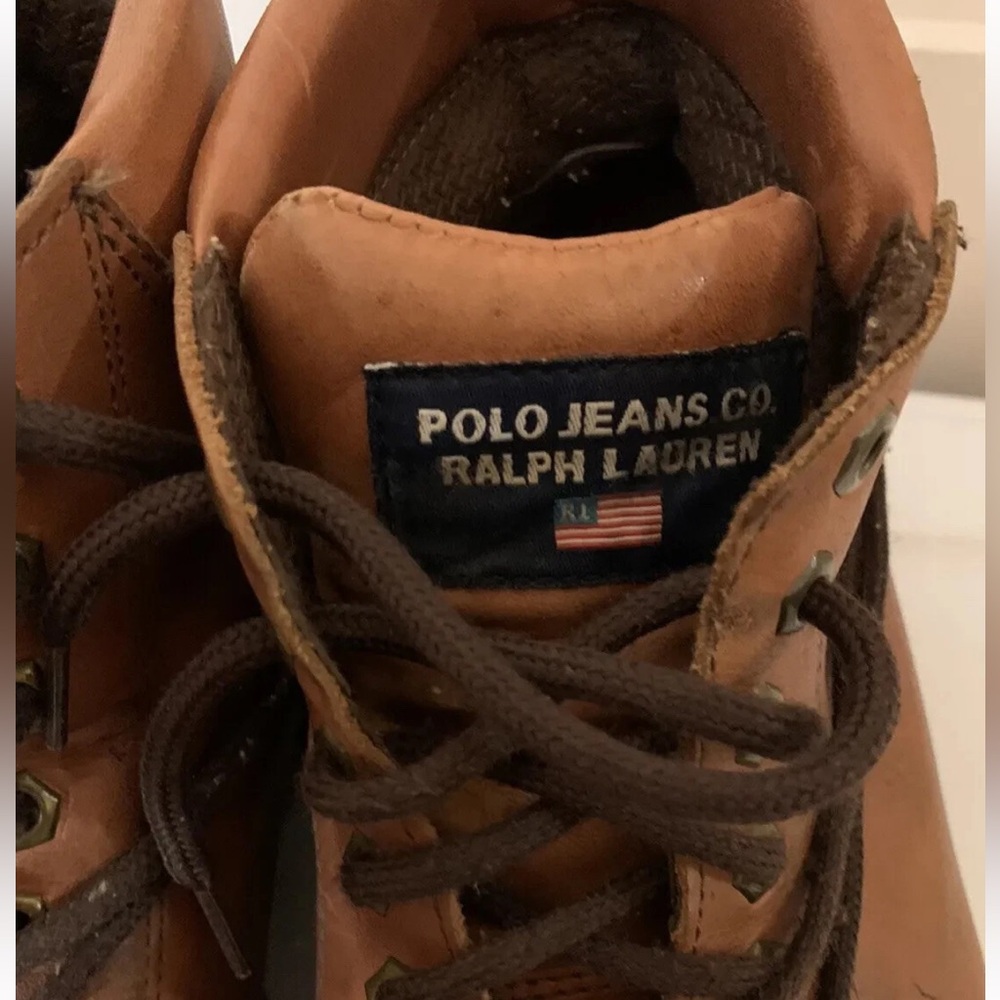 Ralph Lauren Polo Jeans Co. mens 12 brown Leather Boots perfectly distressed